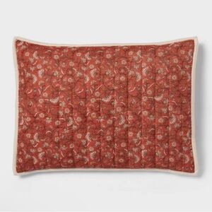 Threshold Voile Floral Printed Quilt Sham Bronze Floral Standard Size